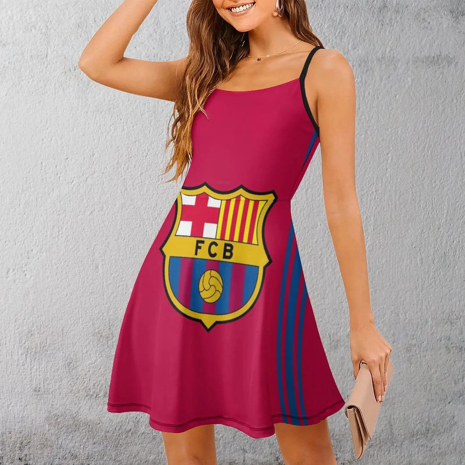 Vestido Exótico para Mujer, Vestido FC Barcelona Barça FCB Culers Barcelonistas (144), Vestido Tipo Sling para Mujer, Novedad, Vacaciones, Estilo Nerd