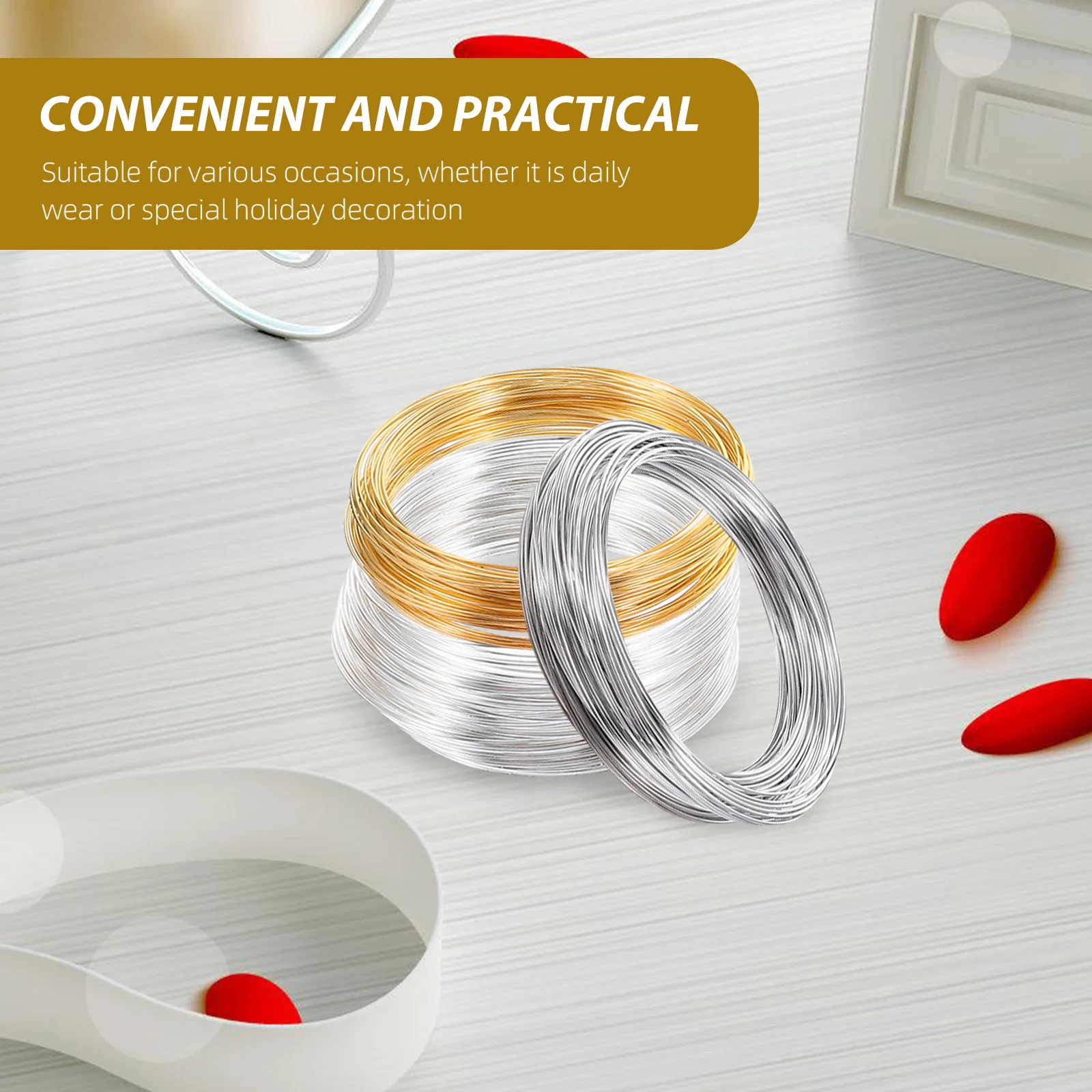 DIY Jewelry Making 3 Rolls Memory Wire Cuttable Flexible Metal Wire for Bracelets Necklaces Earrings Beading Supplies