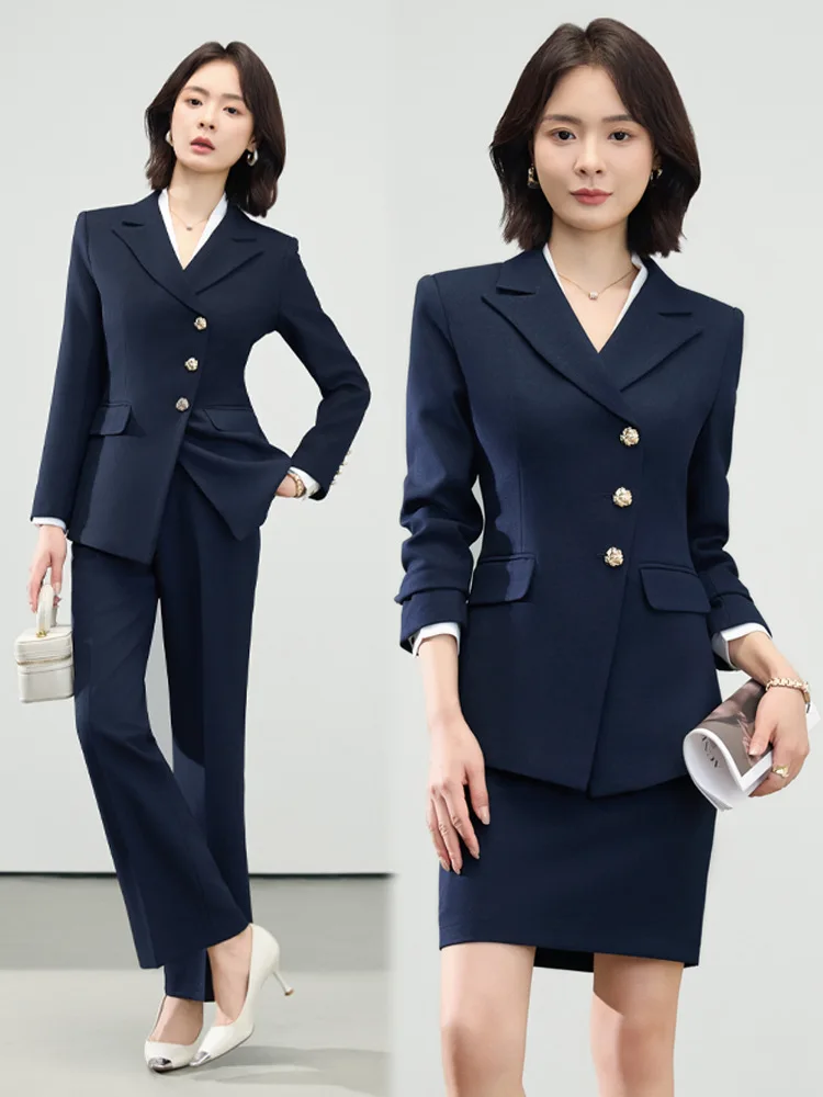 Women's Suit Set2025New stylish and professional high-end autumn and winter workwear for real estate sales department managers