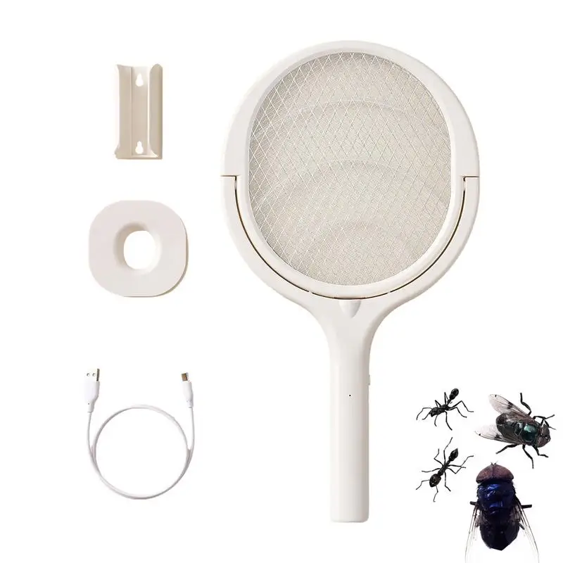 

Electric Fly Swatter Wall Mount And Handheld Flying Racket Indoor Portable Fly Swatter Lamp Adjustable Angle Rechargeable Home