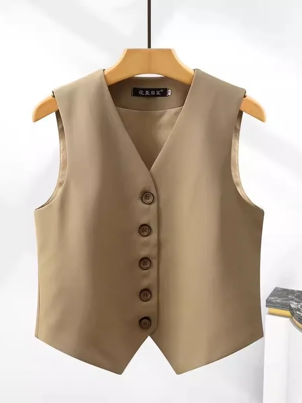 

Outlets Brand Vintage Sle ort Suit Vest Women's Tank Top Outerwear Layering oulder Pad ort Jaet Commute Sle