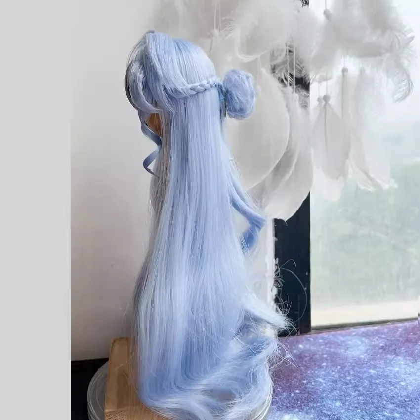 Anime Honkai: Star Rail Robin Blue Hair Wig Cosplay 1/3 1/4 1/6 BJD Doll Handmade Wig Hair Game Cos Props