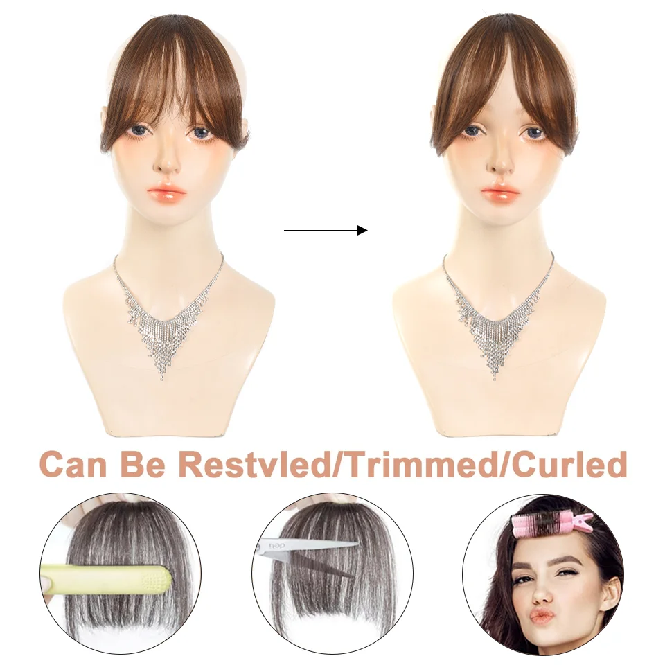 Synthetic Bangs Wig For Women With Natural Side Bangs Fluffy And Add Hair Flipper Bangs image 3
