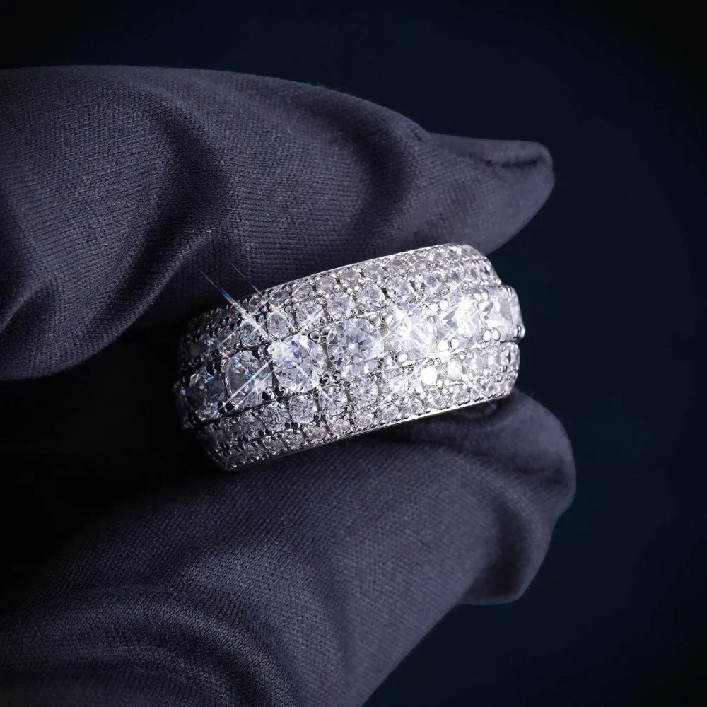 

ICEBLING Men Moissanite Rings Hip Hop Jewelry 925 Sterling Silver VVS Ring Gift Daily Wear Drop Shipping