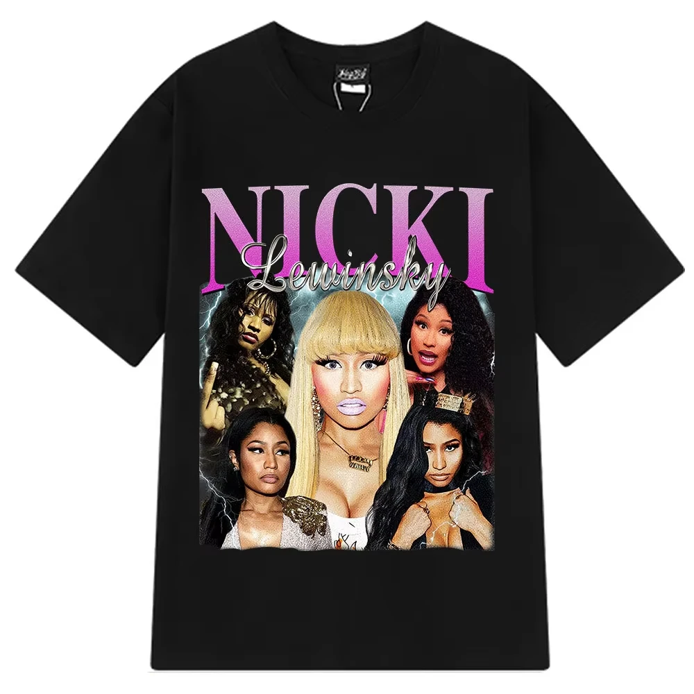 Nicki Lewinsky Graphic T Shirt Nicki Minaj Men Women's Fashion Hip Hop T-shirts Casual Cotton Harajuku Aesthetic Trendy T-shirt