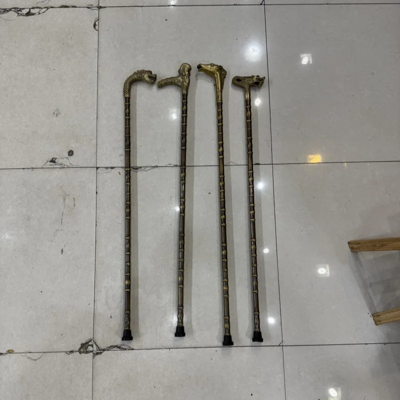 

Antique Style Wholesale Copper Crutches Dragon Head Crutches Birthday Cane Horse Head Cane Various Styles of Copper Crutches