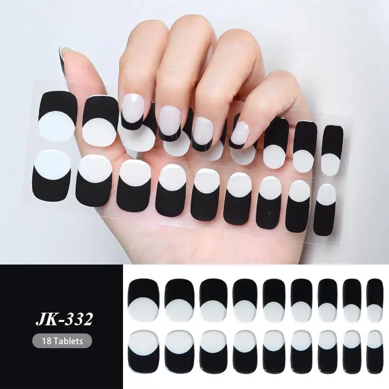 Semi Cured Wraps Fast Gel Nail Sticker Soild Nail Gel Wraps Adhesive Full Cover Gel Nail Decal UV Lamp Cured Manicure Decoration