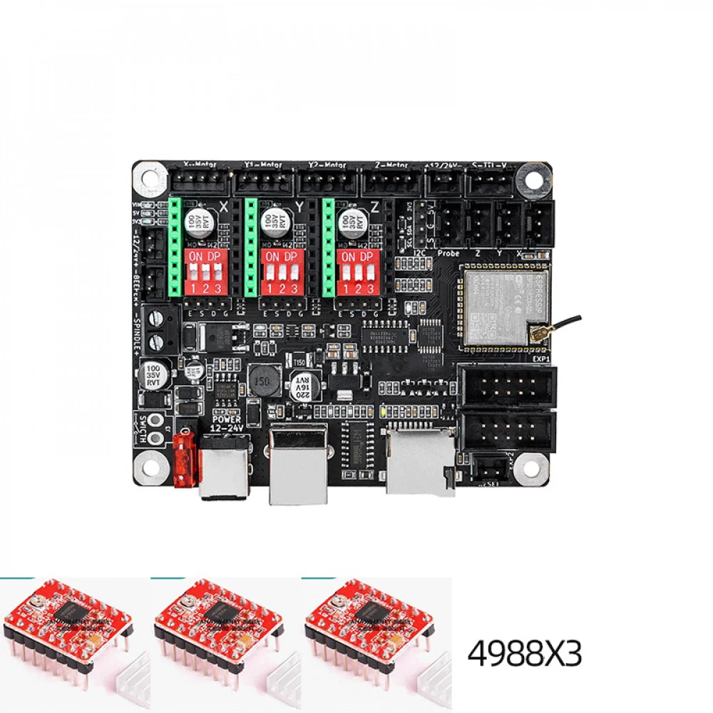 Laser Graveermachine Besturingskaart Kleine DIY 2-assige/3-assige 12 V/24 V Grbl Schrijfmachine Controle Moederbord + 2/3 4899 Module
