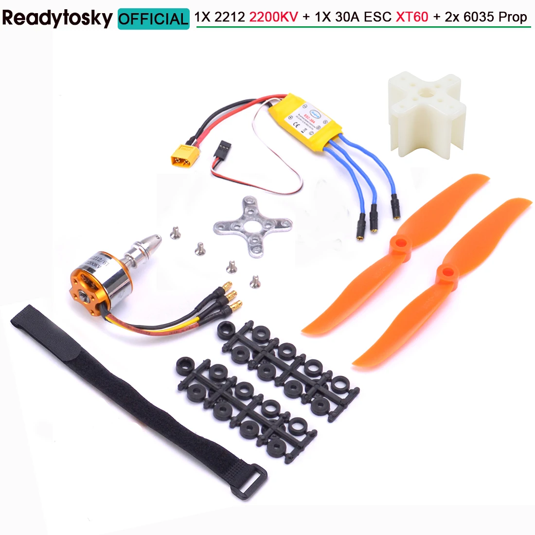A2212 2212 1400KV 2200KV Bürstenloser Motor 30A ESC SG90 9G Micro Servo 6 Zoll / 8 Zoll Propeller für RC Starrflügelflugzeug Hubschrauber