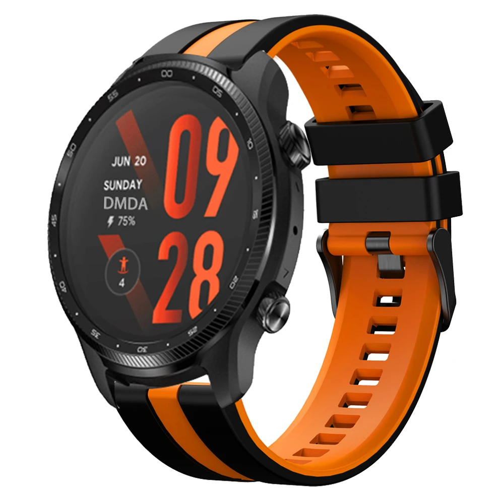 Correa de silicona de 20mm y 22mm para reloj TicWatch Pro 3 Ultra, GPS/LTE para Ticwatch GTX S2 E2 E3 GTH/GTW, pulsera deportiva de repuesto