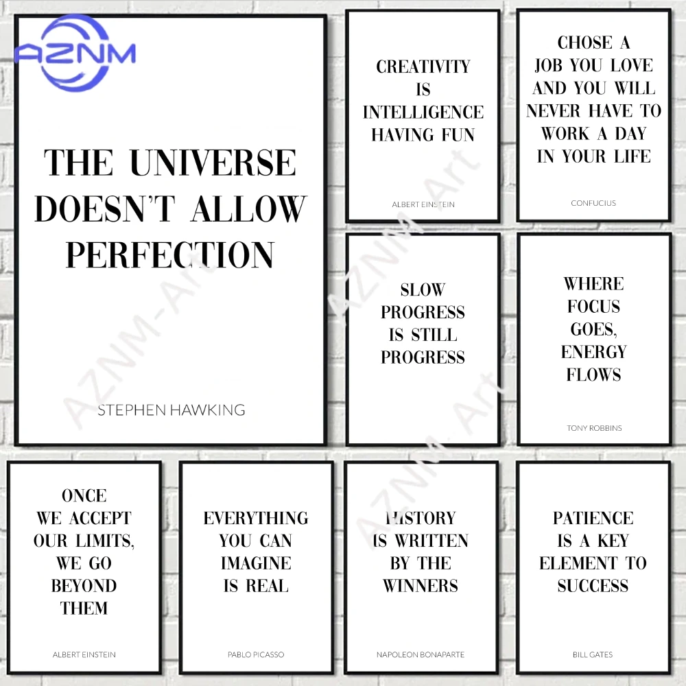 Motivation Success Quotes Poster Perfect Space Sticker Self Adhesive for Office Home Theater Wall Art Decor Fancy Gift