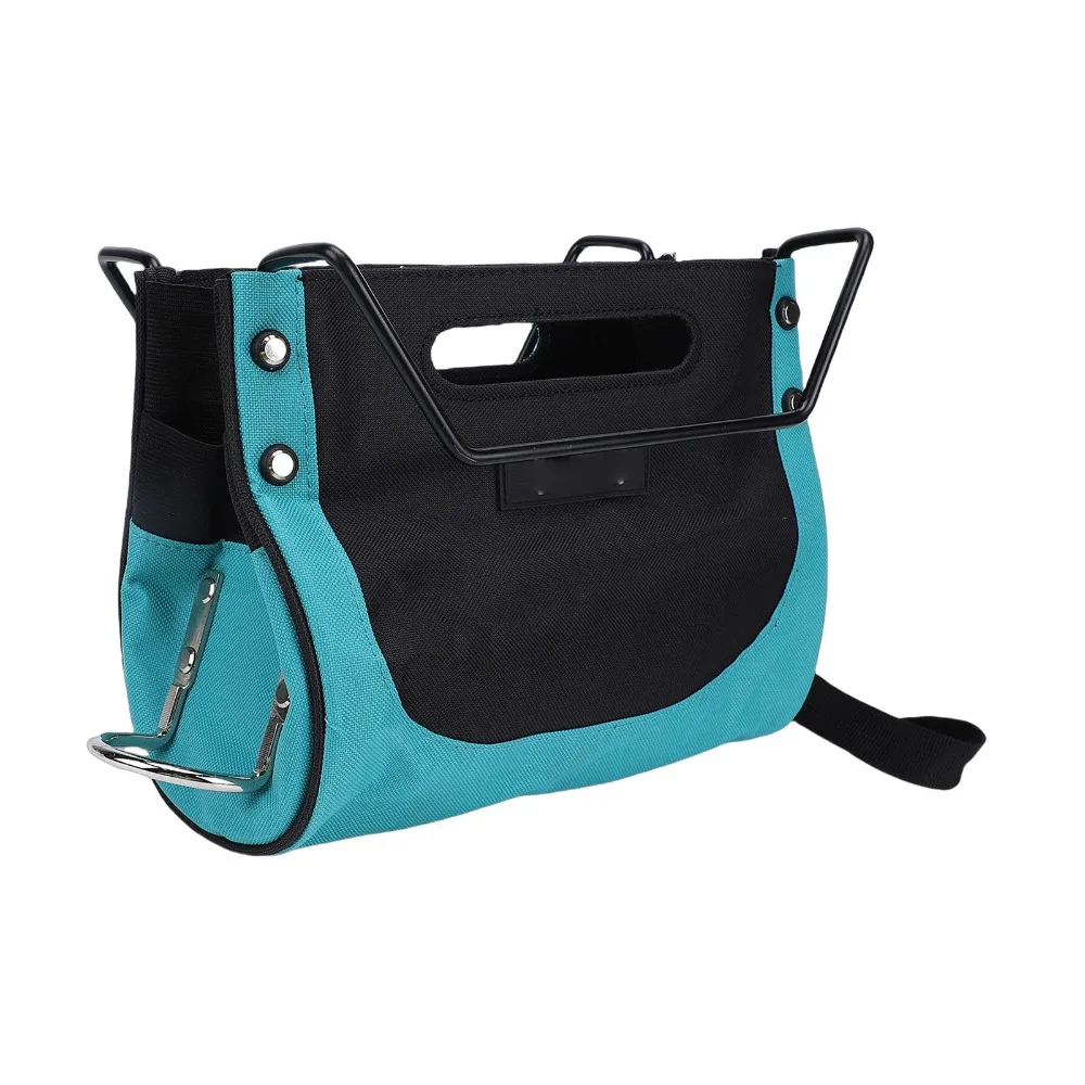 Oxford Fabric Ladder Tool Bag Heavy Duty Compact Size Tool Organizer Bag Foldable Design Blue Tool Pouch Bag Step Ladder Use