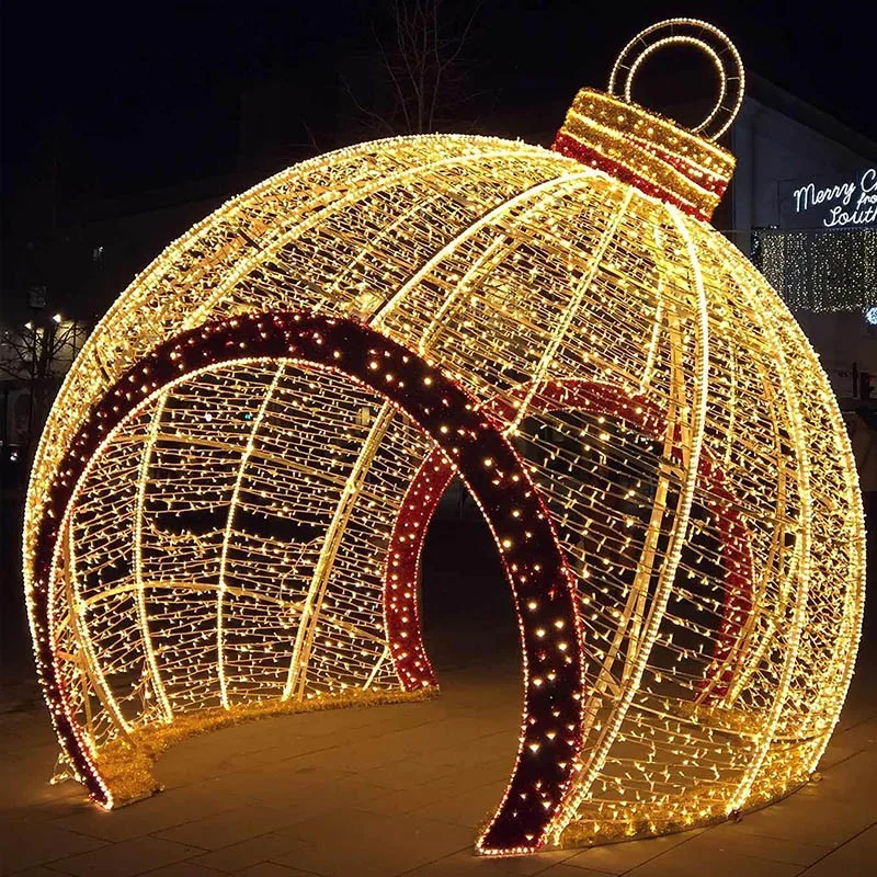 

Luxury Giant Outdoor Christmas Gift Boxes Shopping Mall Christmas Balls for Yard Decorations