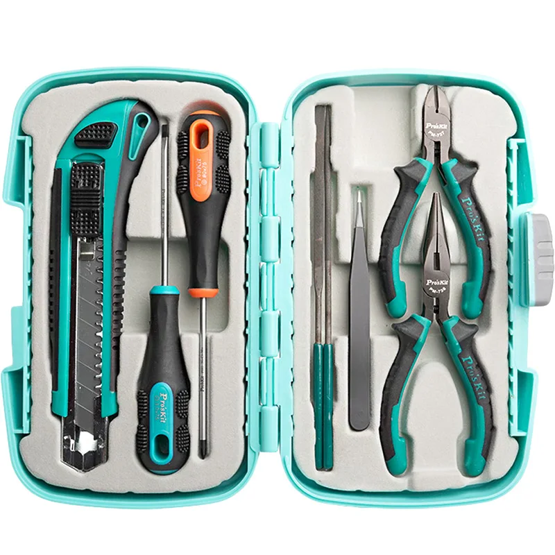 Pro'skit 8-Piece Household Mini Tool Set Screwdriver Cutter File Mixed Kit Household Multifunctional Hand Tool Set
