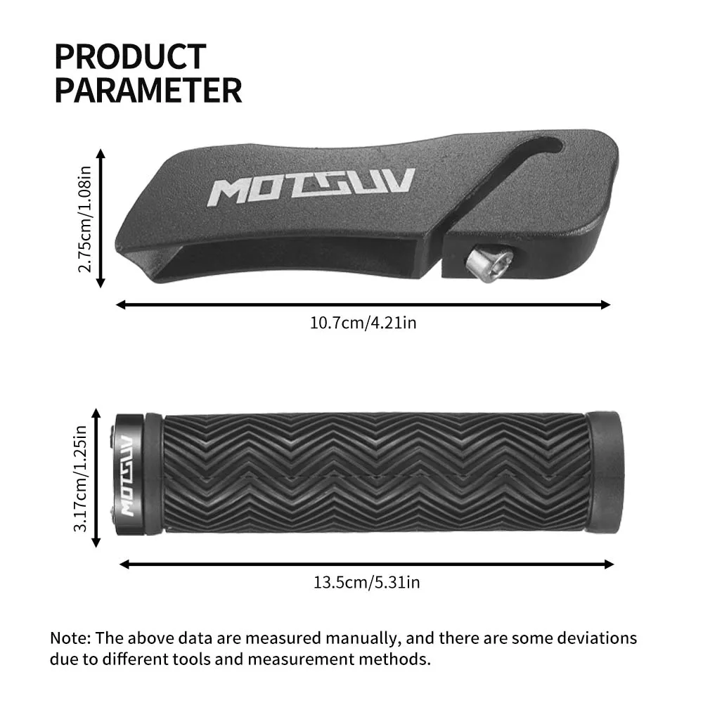 MOTSUV Bicycle Grips MTB Handbar Grip Corrugation Rubber Non-slip Lock Ring Cycling Anti Slip and Shockproof Mountain Bike Part