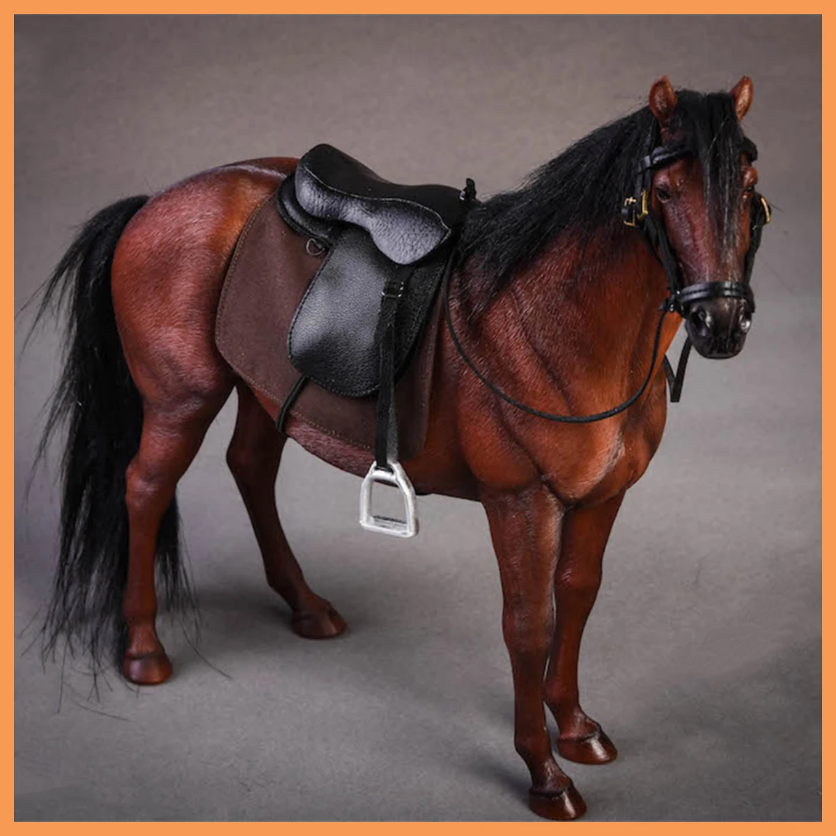 

JXK 013 1/12 Scale German Warm Blooded Horse Model Simulation Animal White Horse Black Horse 21×6×20cm GK Handheld Ornament