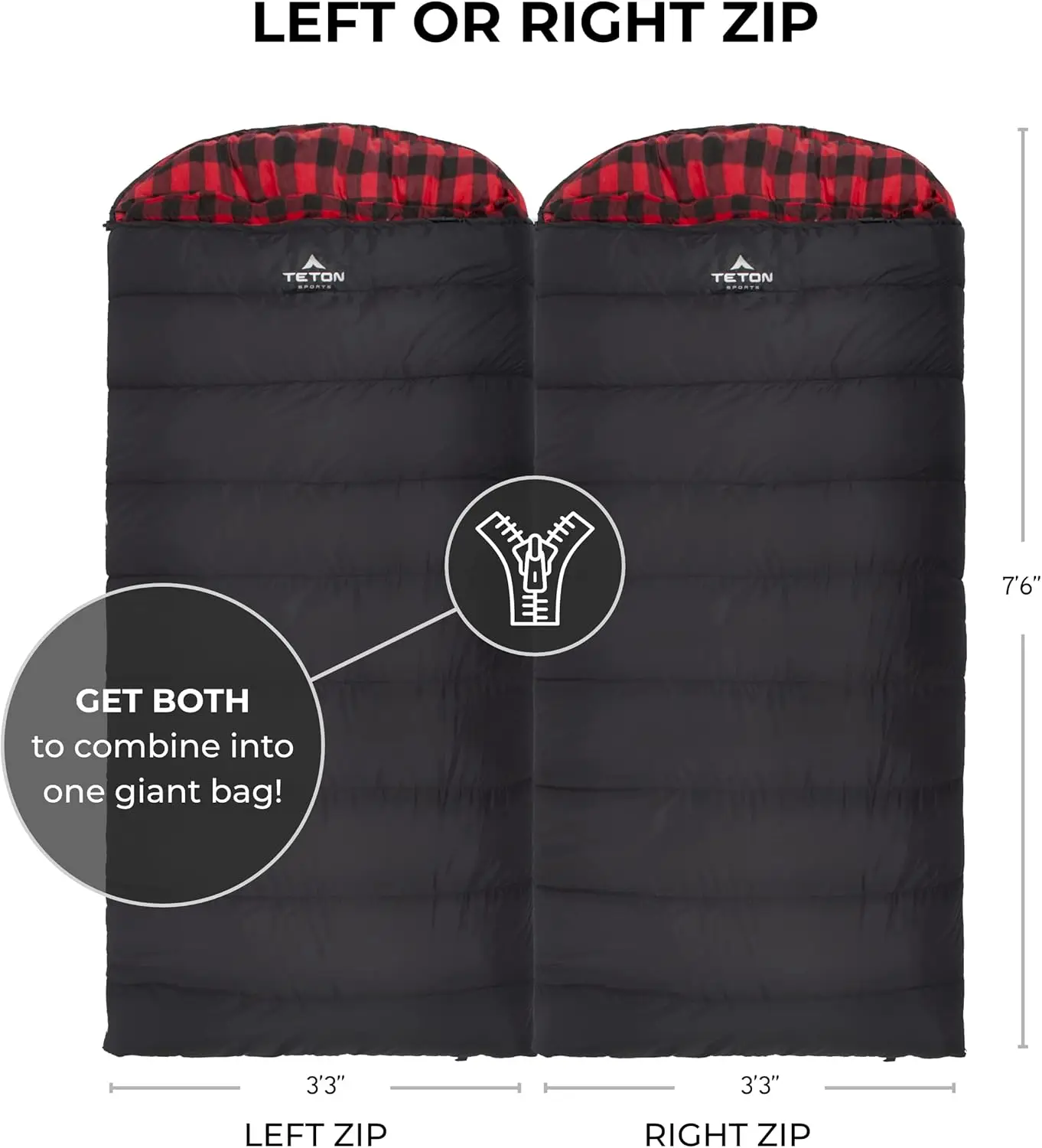 Teton Celsius XXL Sleeping Bag, Cold Weather Sleeping Bags for Adults and Kids, Camping Made Easy and Warm. Compression Sack Inc