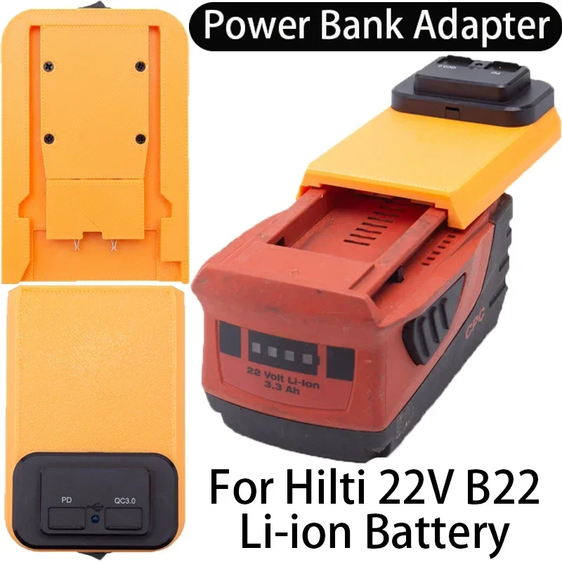 Battery Adapter for Hilti Nuron Usb Type-c Tool Accessories for Hilti 22V B22 LI-Ion Battery Adapter Power Tool Accessories