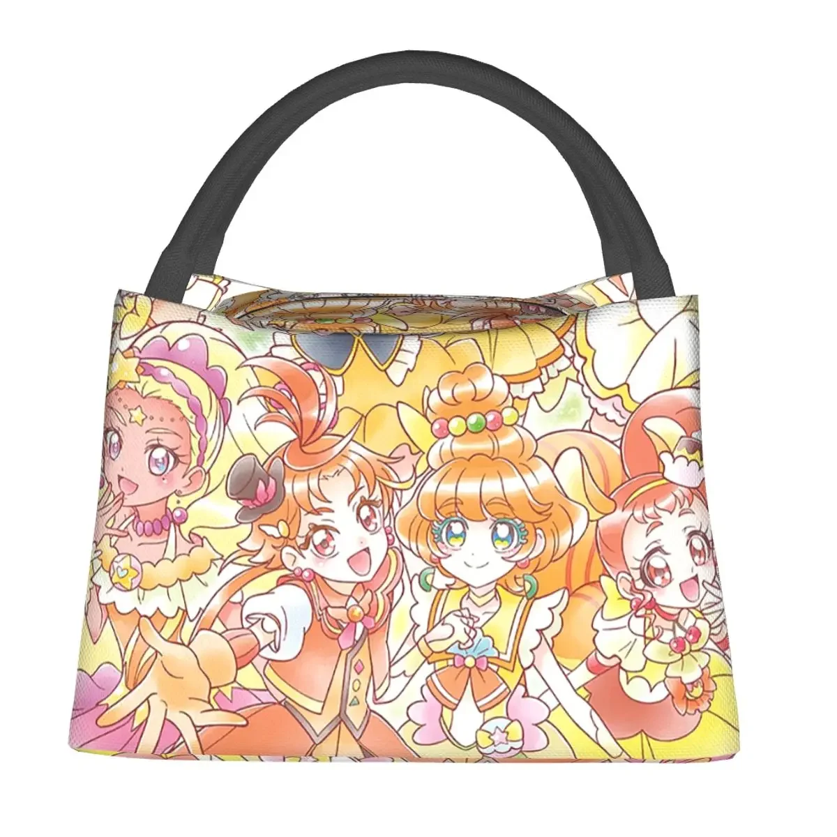 Smile Precure Lunch Bags Insulated Bento Box Resuable Lunch Tote Picnic Bags Cooler Thermal Bag for Woman Student Work