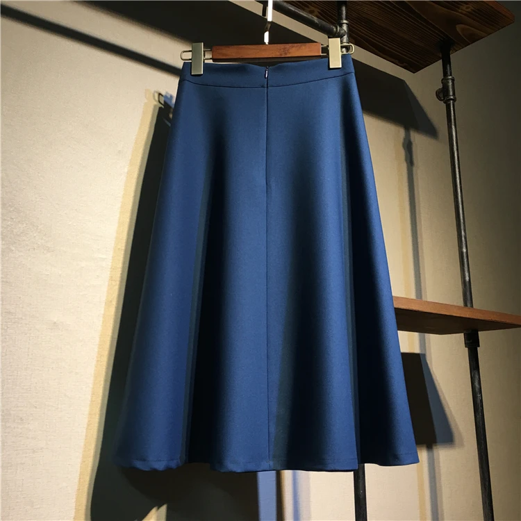 French Style Elegant Midi Skirt for Women Summer Commuting Office Lady High Waist Slimming Umbrella Skirt Female