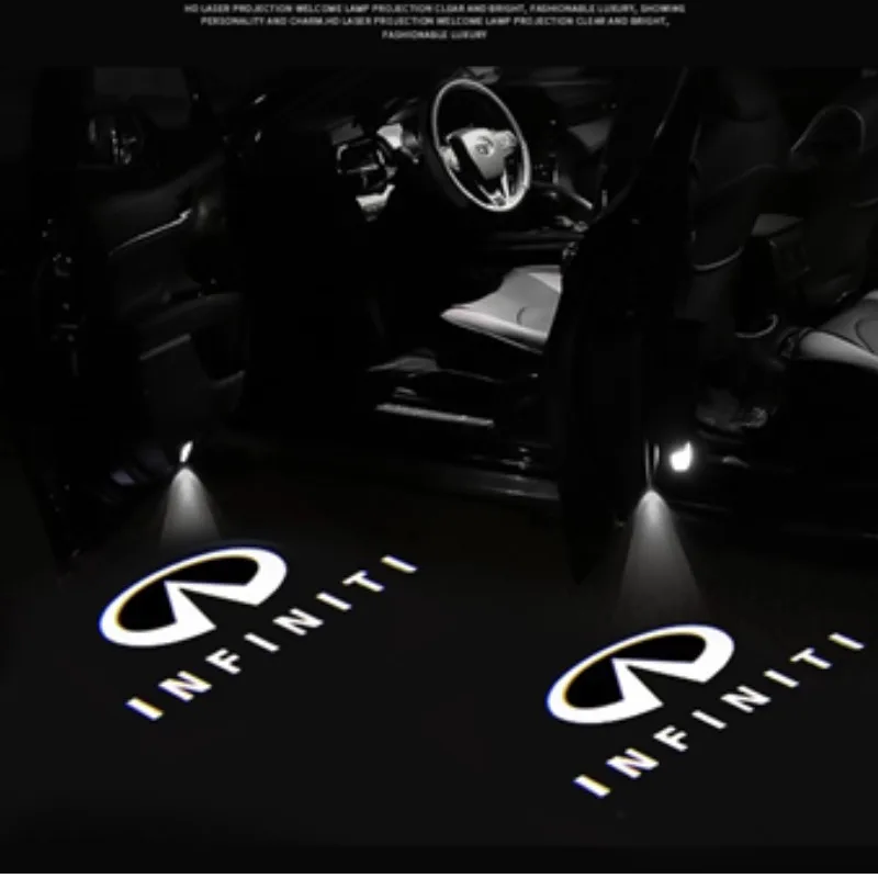 

Led Car Door Logo Light HD Laser Welcome Courtesy Lamp For Infiniti QX50 EX25 Q50 Q60 Q70 FX G M EX QX30 JX35 QX60 QX70 QX80