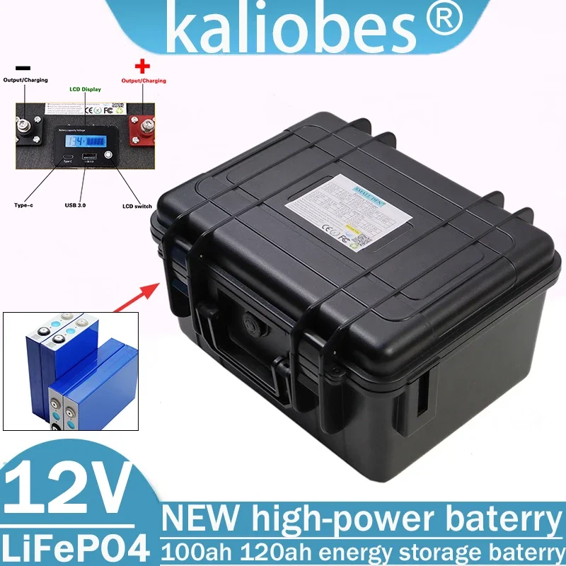 12.8V 100Ah 120AH lithium iron phosphate battery 12V 4s lithium iron phosphate inverter car battery USB3.0 output 14.6V charger