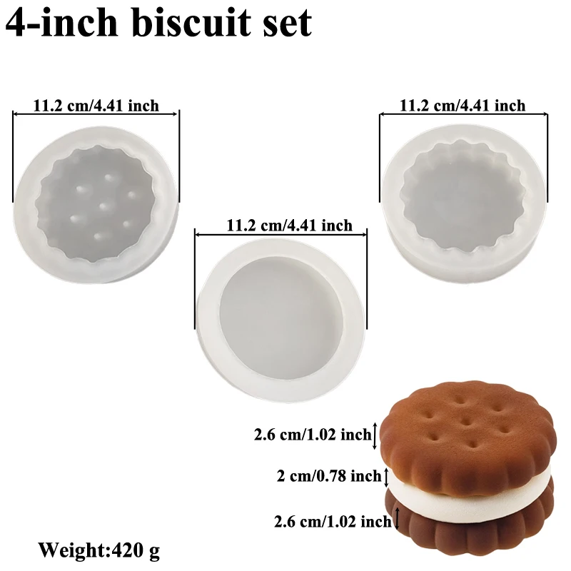 طقم قالب بسكويت من السيليكون ، على شكل بسكويت ، قالب كعكة موس ، أداة خبز الحلوى ، لوازم المطبخ ، 3 بوصة أو 4 بوصة ، 3 بوصة