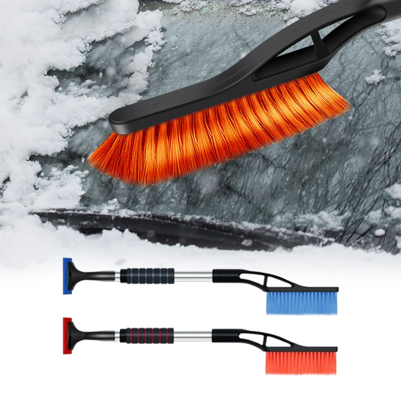 1 Pc ABS Three-in-one Retractable Durable Car Snow Removal Shovel Ice Scraping Defrosting with Safety Hammer Auto Cleaning Tools