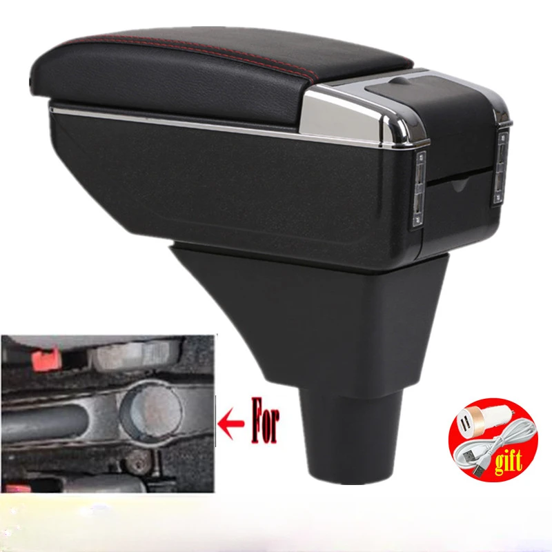 

NEW for Renault zoe armrest box universal car center console modification accessories double raised with USB Charging