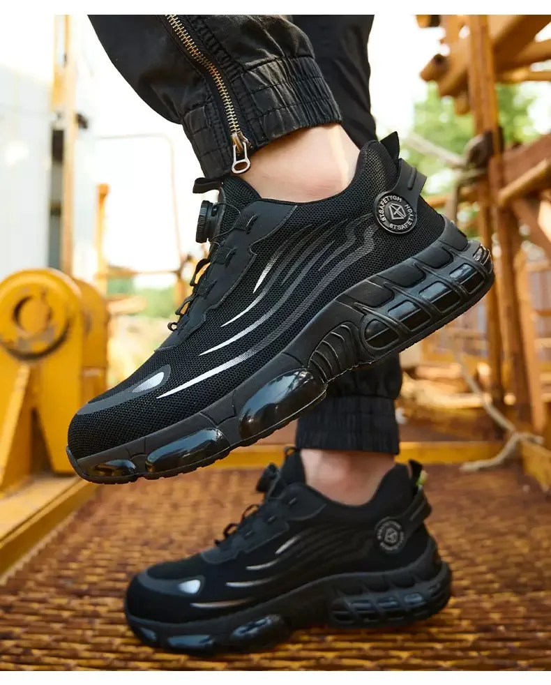 Chaussures de sécurité légères pour hommes, baskets de travail avec tête en acier Anti-écrasement et Anti-perforation, Standard européen