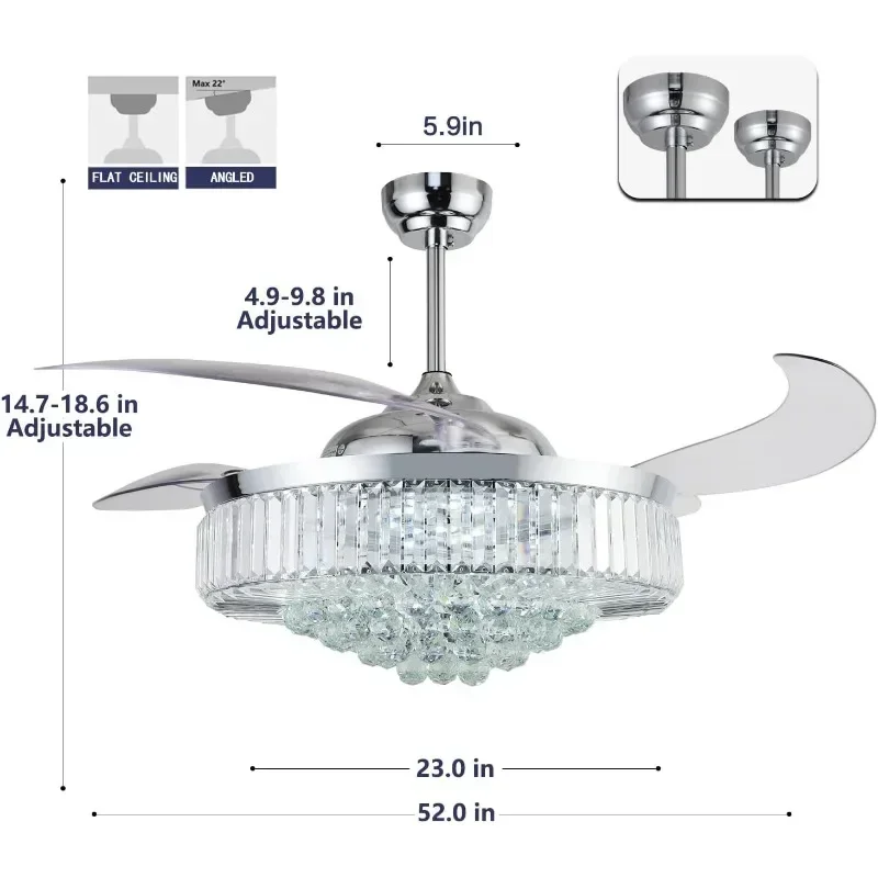 Dimmable Chandelier Ceiling Fan   Fan Chandelier   Cooling Appliances Home Appliances  Household Appliances