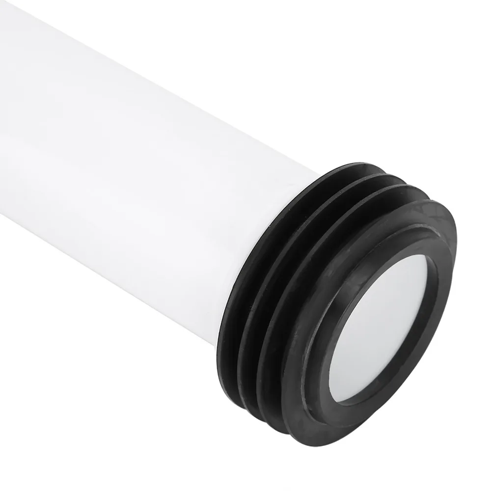 White Color Flush Pipe Extension Lengthened 300mm / 11.81in PP Material Concealed Cistern Pipe Straight Design