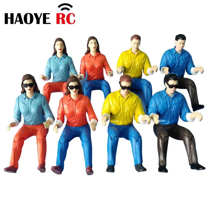 Haoye, 1 unidad, Color aleatorio, macho/hembra con/sin gafas de sol, conductor de camión para RC, avión, coche, camión, barco, Hobby, juguete, modelo, figura piloto