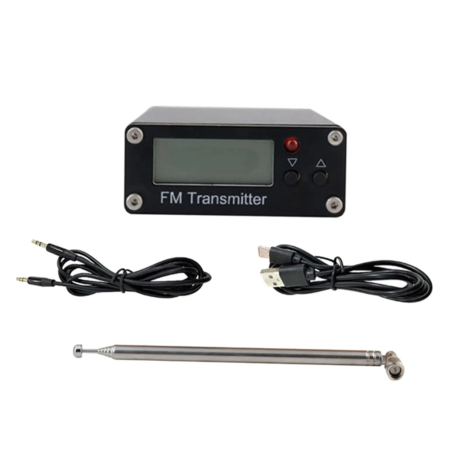 Adjustable 0.5W FM Modulation Emitter Digital Display Mini Radio Transmitting Device for Home or Car Use