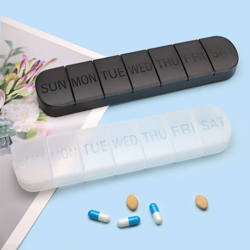 Pastillero semanal de 7 días, soporte para tableta, estuche de almacenamiento de medicina, contenedor de medicamentos, organizador de pastillas,