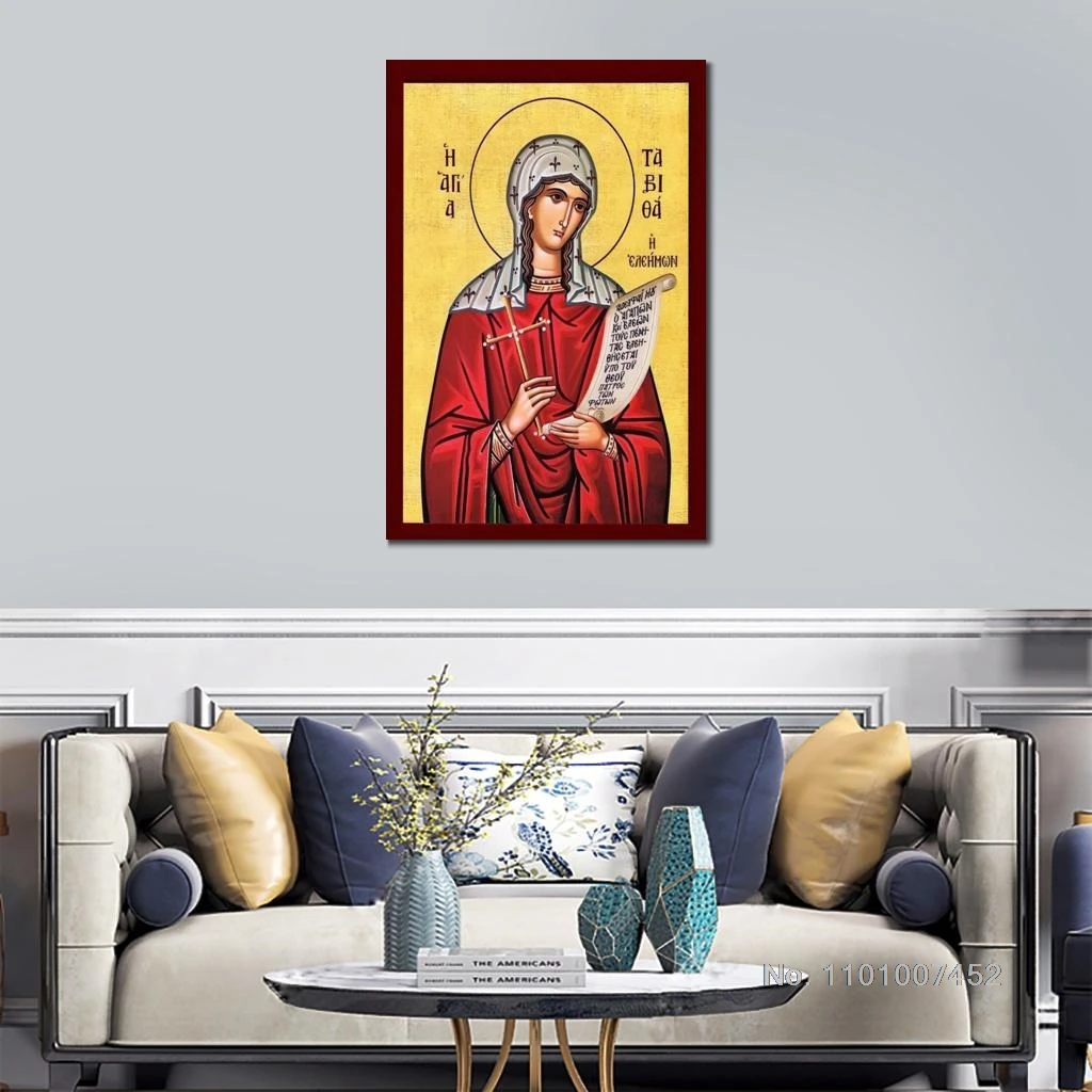 

Большие греческие православные картины на холсте Saint Tabitha религиозная стена искусство HD Печать плакаты Византийская картина для декора столовой