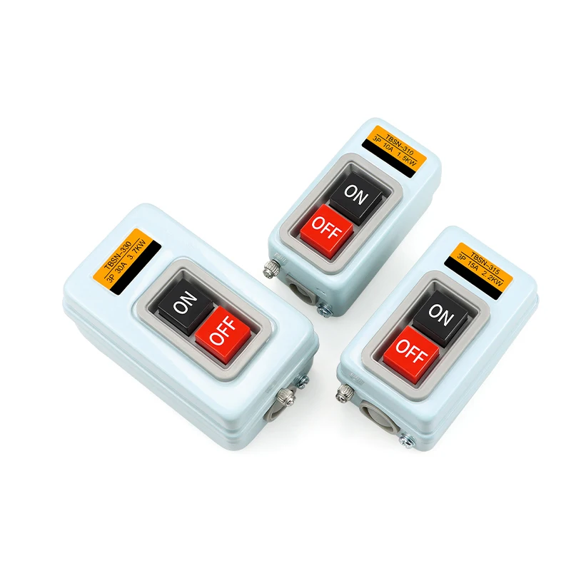 Start Push Button Switch AC220V 380V 3 phase BS211B BS216B BS230B Motor Control Start Stop ON-OFF 3.7KW