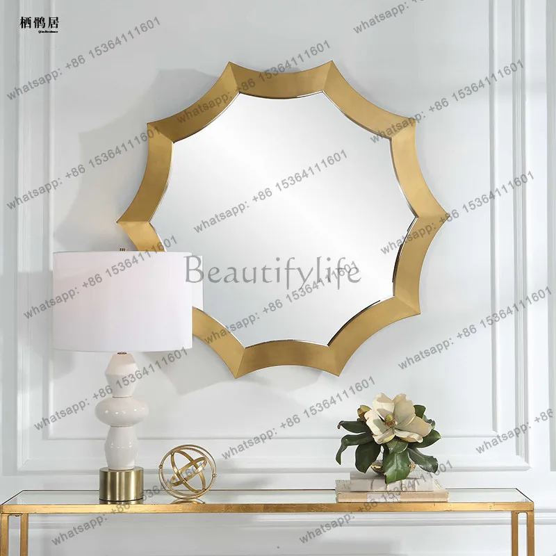 Zj. Stereoscopic full-body mirror wall-mounted special-shaped ice cube style medieval mirror