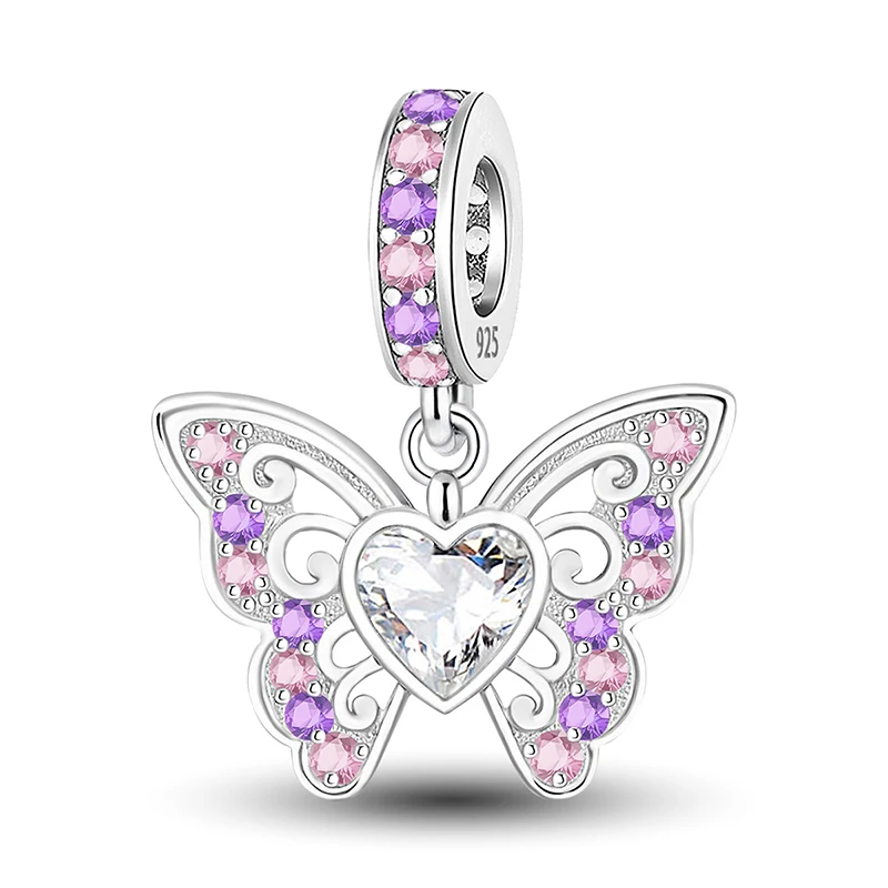 925 Sterling Silver Cute Butterfly Infinite Hollow Out Love Infinite Beads Fit Original Bracelet Bangle Hot Sale DIY Jewelry