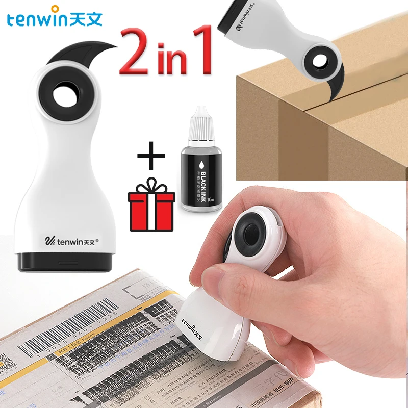 Tenwin-Líquido de corrección de papel térmico con cuchillo para Unboxing, papel térmico duradero, protección de identidad de datos, borrador fluido,