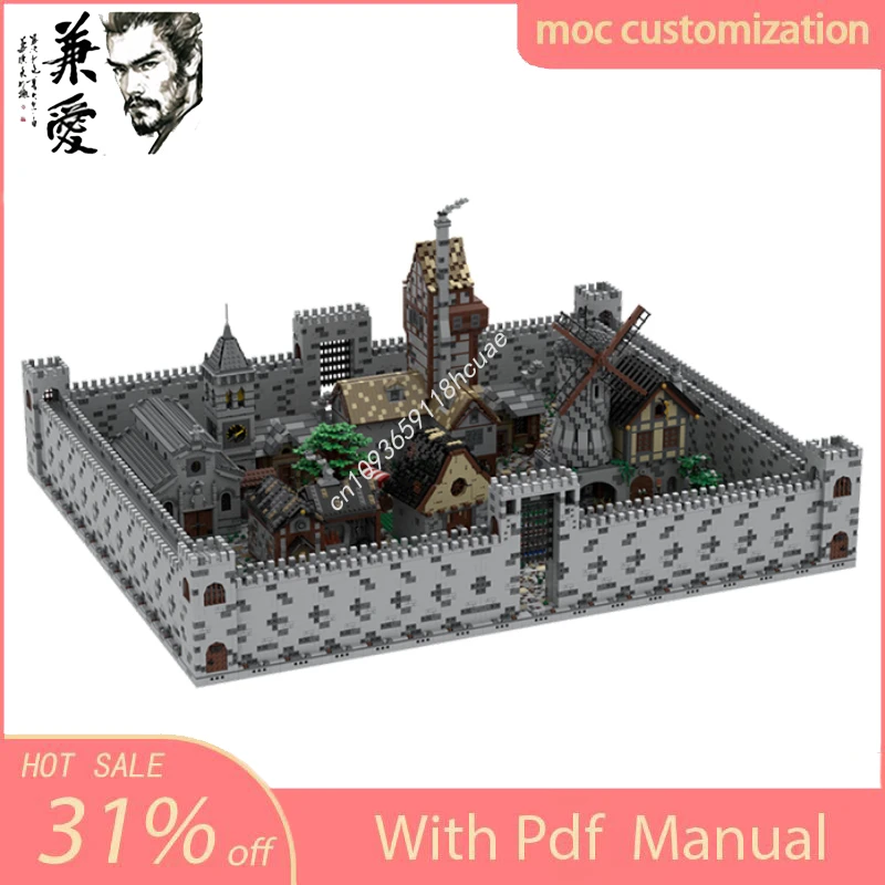 MOC Custom Modular Medieval Castle Bundle Building Model Building Block Diy Creative Assembly Bricks Toys Kids Educational Gifts