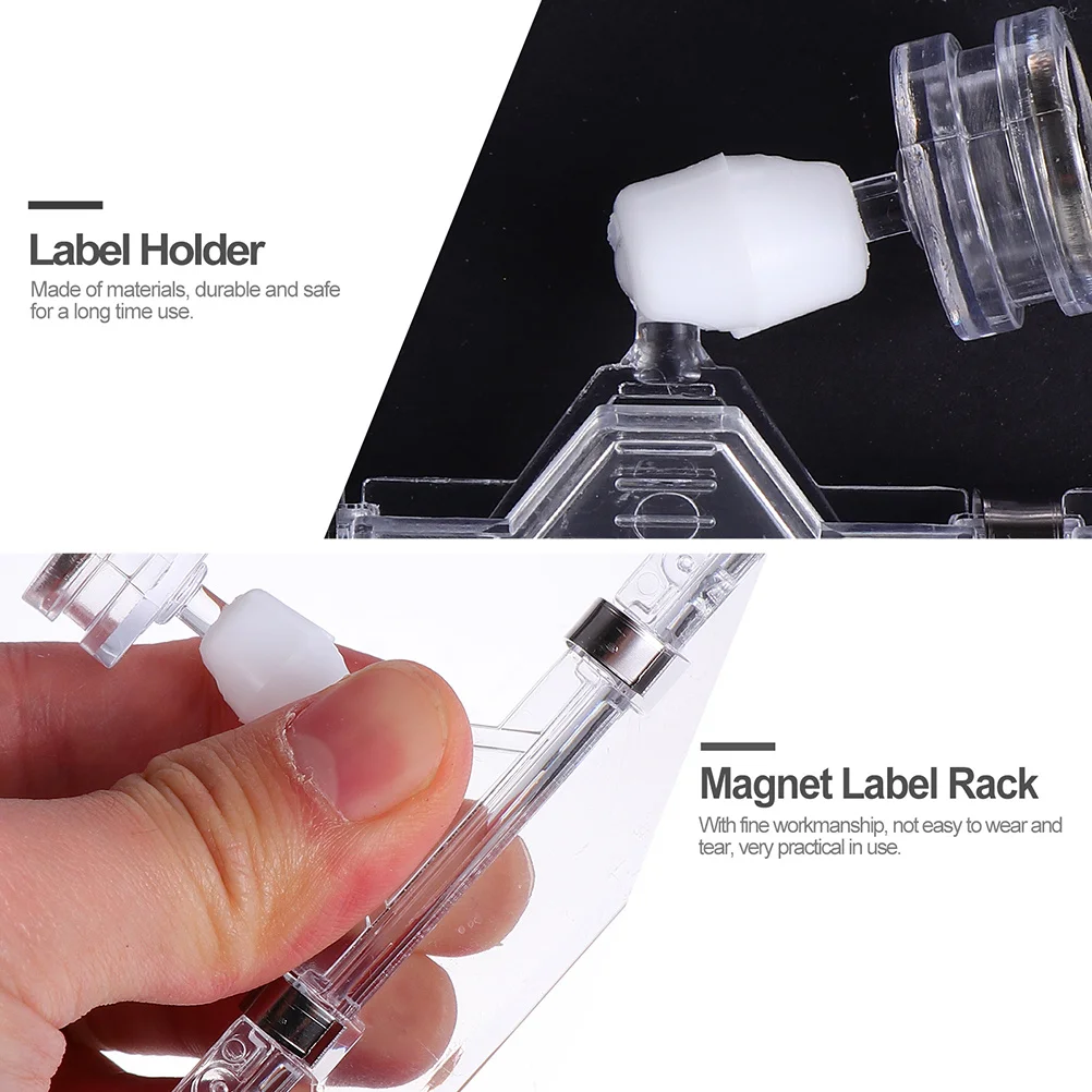 

4Pcs Price Tag Clips Transparent Magnetic Display Stands Supermarket Sign Holders Label Racks Advertising Clips