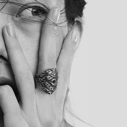 Retro Dodomeki Hundreds of Eyes Ring For Men Japanese Yokai Punk Gothic Open Ring Handmade Designer Jewelry Unisex Accessories