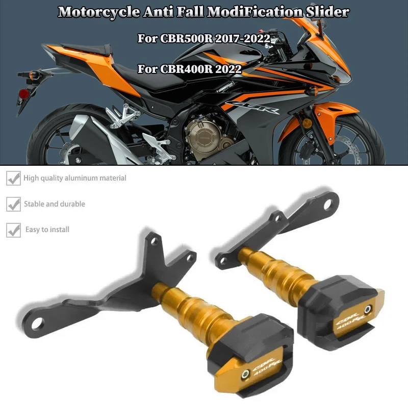 

For HONDA CBR500R CBR400R 2017-2022 2021 2020 2019 Motorcycle Falling Protection Frame Slider Fairing Guard Crash Pad Protector
