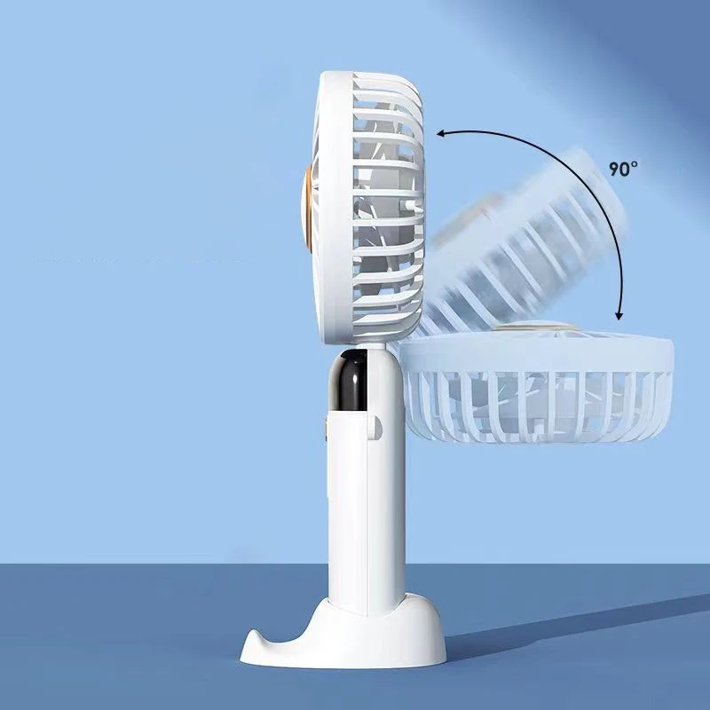 مروحة USB صغيرة محمولة قابلة للطي ومراوح معلقة على الرقبة 5 سرعات USB قابلة لإعادة الشحن