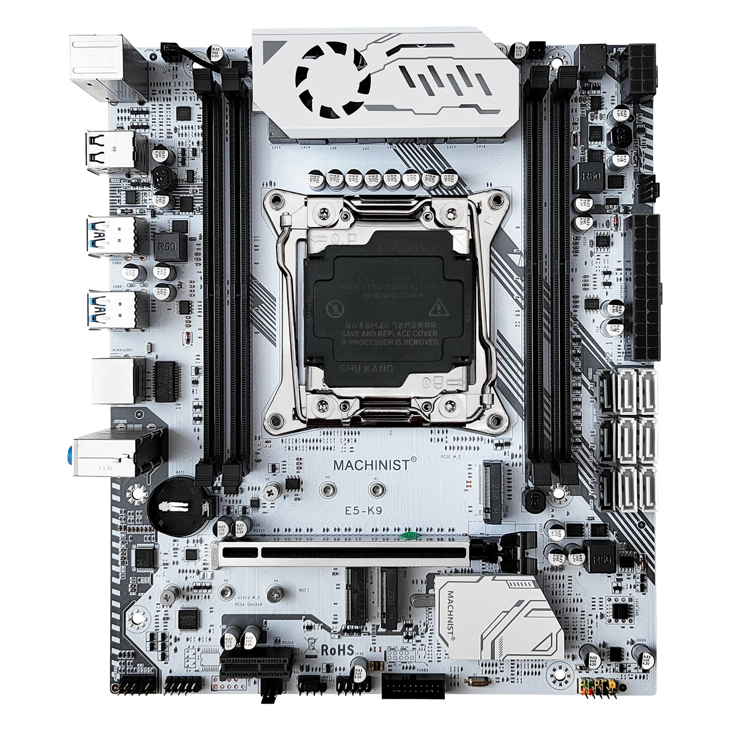 Imagem -06 - Motherboard Grupo Lga20113 Kit Processador Cpu Xeon e5 2698 v3 4x16 = 64gb Memória Ram Ddr4 Ecc Ssd Nvme M-atx Machinist-k9 v2 X99