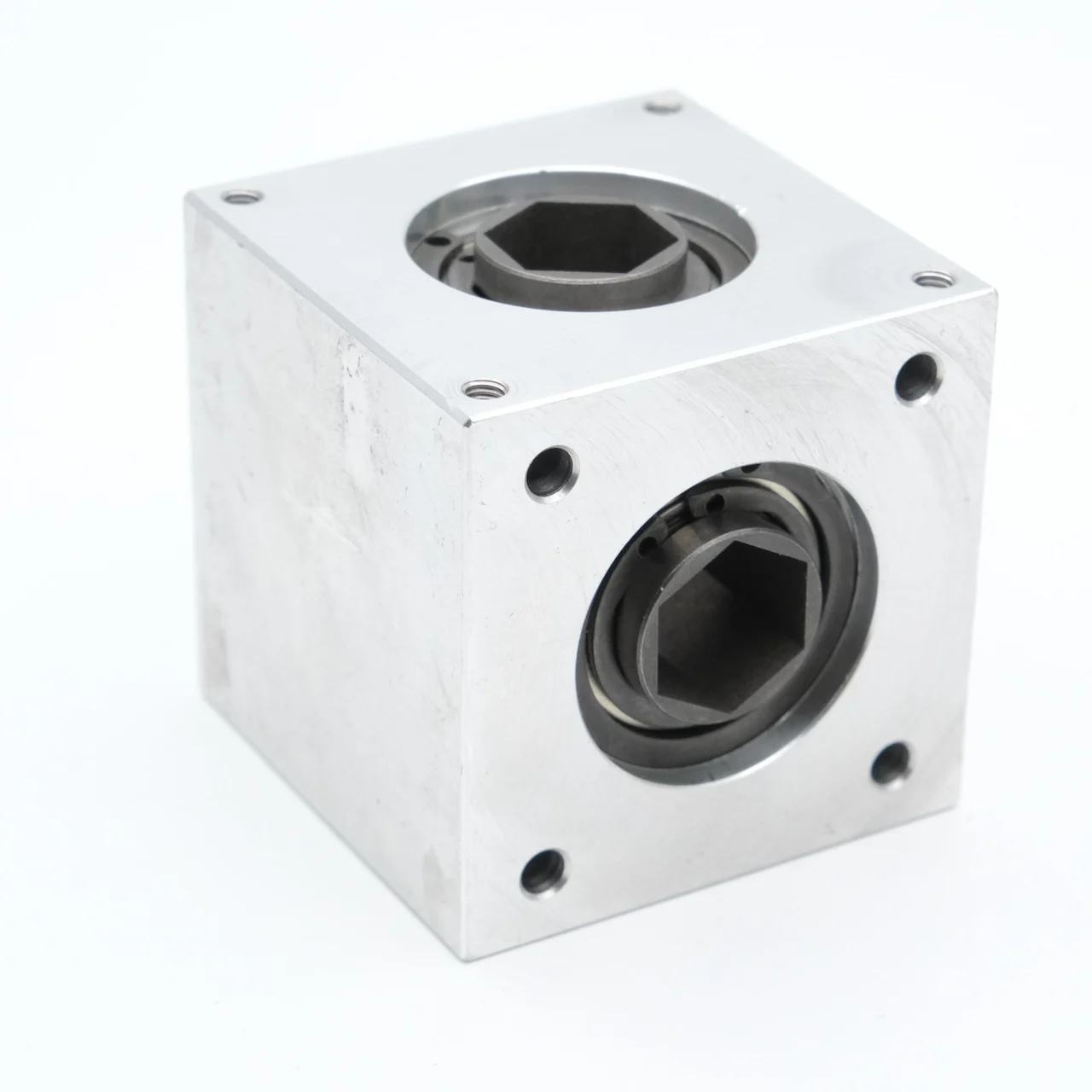 42x42 Bevel Gearbox Angle Corner Turning Device Hexagonal bore 6/8/10/12mm Aluminum Alloy Transmission for Modular transmission
