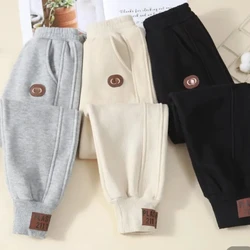 Autumn Winter Kids Teenage Jogger Pant For Children Unisex Casual School Sport Pants Fleece Trousers Loose Sweatpant Boy Clothes