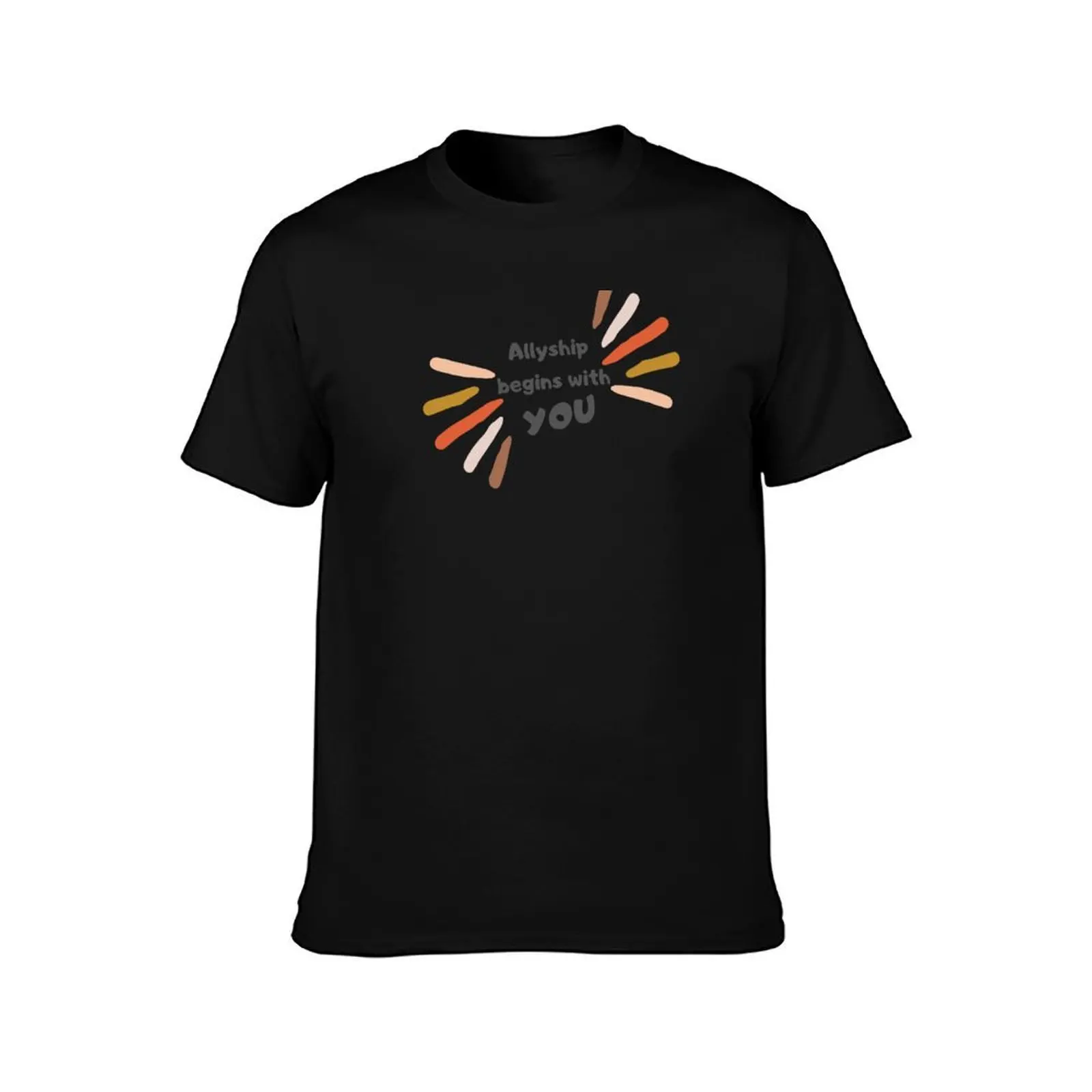 Building Allyship T-Shirt, Summer Casual Cotton Tee, Oversized Streetwear Tops, Vintage Graphic Print, Loose Fit Short Sleeve