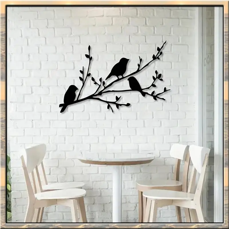 Stock Quantity Rustic Tree Wall Decor Bird On A Branch Handcrafted Iron Bird Metal Wall Art Sign Housewarming Gift